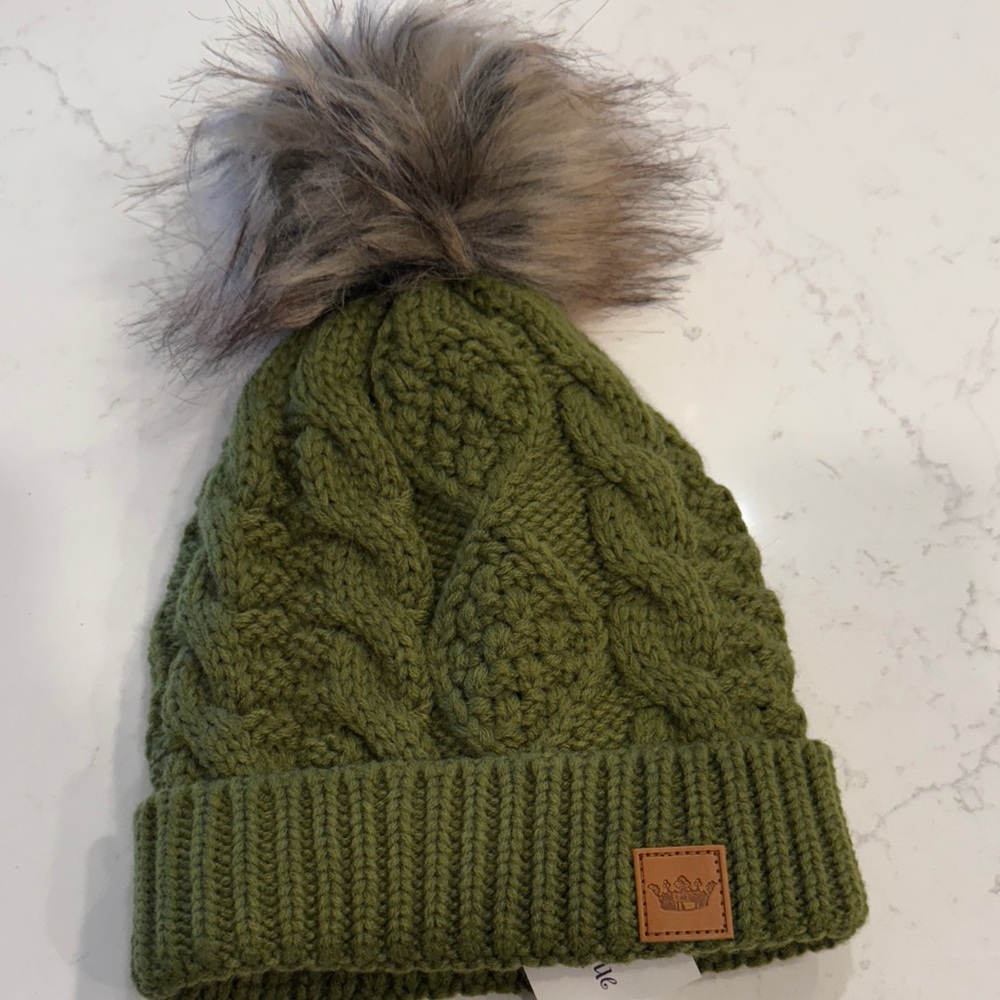 NWT Green Panache Pom Hat